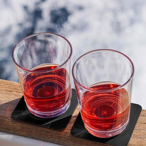Silwy Tritan-Magnetgläser mit Untersetzer 2er Set (250 ml) Grau - Gläser